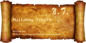 Nyilassy Tibold névjegykártya